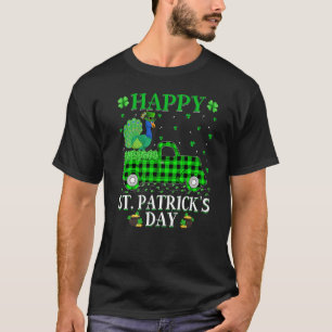 Funny Buffalo Plaid Green Truck Peacock Bird St Pa T-Shirt