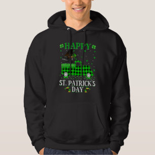 Funny Buffalo Plaid Green Truck Piano St. Patrick' Hoodie