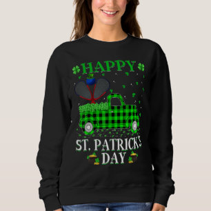 Funny Buffalo Plaid Green Truck Racquetball St Pat Sweatshirt