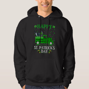 Funny Buffalo Plaid Green Truck Ray Fish St Patric Hoodie