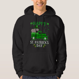 Funny Buffalo Plaid Green Truck Rhino St. Patrick' Hoodie