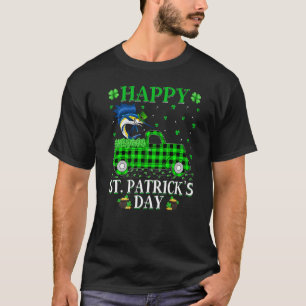 Funny Buffalo Plaid Green Truck Sailfish St Patric T-Shirt