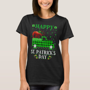 Funny Buffalo Plaid Green Truck Shrimp Fish St Pat T-Shirt