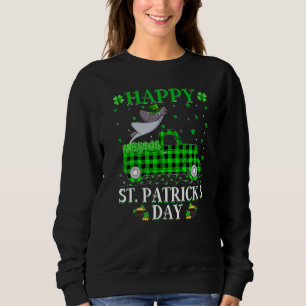 Funny Buffalo Plaid Green Truck Skate Fish St Patr Sweatshirt