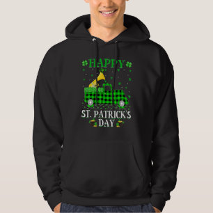 Funny Buffalo Plaid Green Truck Tuba St. Patrick's Hoodie