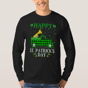 Funny Buffalo Plaid Green Truck Tuba St. Patrick's T-Shirt