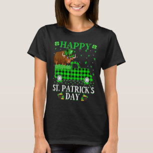 Funny Buffalo Plaid Green Truck Yak St  Patrick's  T-Shirt