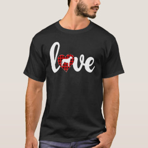 Funny Buffalo Plaid Love Irish Wolfhound Dog Valen T-Shirt