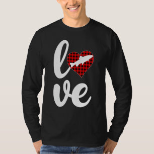 Funny Buffalo Plaid Love Rainbow Trout Fish Valent T-Shirt
