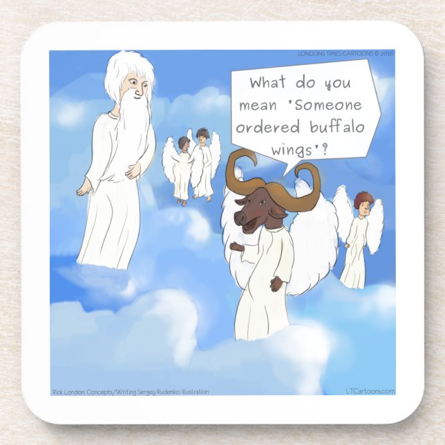 Funny Buffalo Wings In Heaven Gift Coaster (Front)