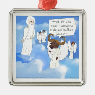 Funny Buffalo Wings In Heaven Gift Metal Ornament