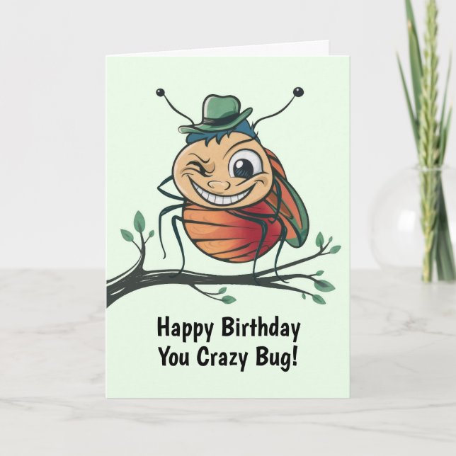 Funny Bug Birthday Card (Front)