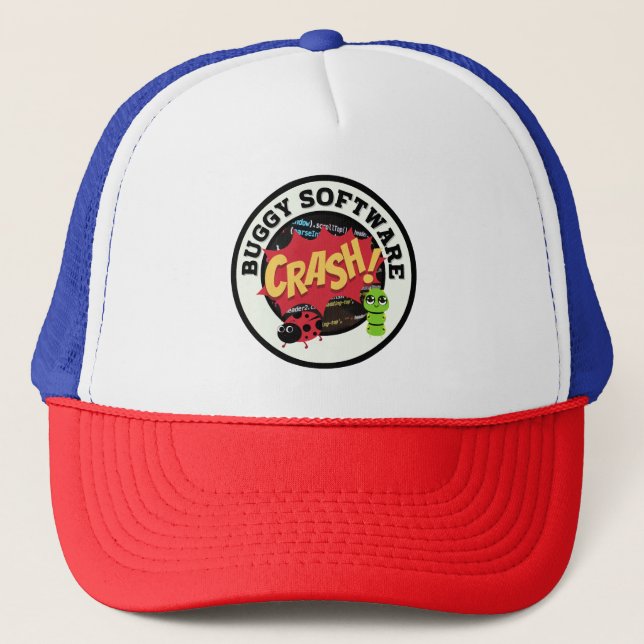 Funny Buggy Software Trucker Hat (Front)