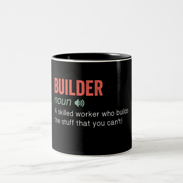 Funny Builder Definition    Two-Tone Coffee Mug (Center)