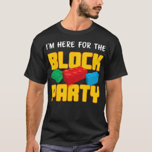 Funny Building Blocks Block Party Kids Parents Men T-Shirt
