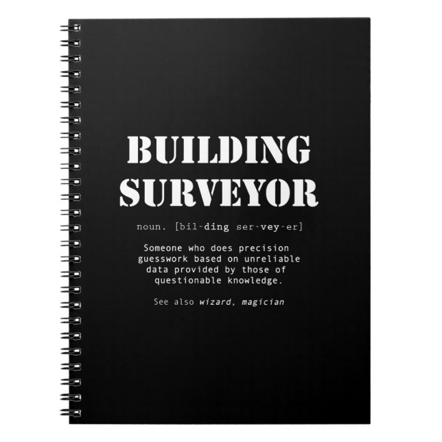 Funny Building Surveyor Dictionary Gift Notebook (Front)
