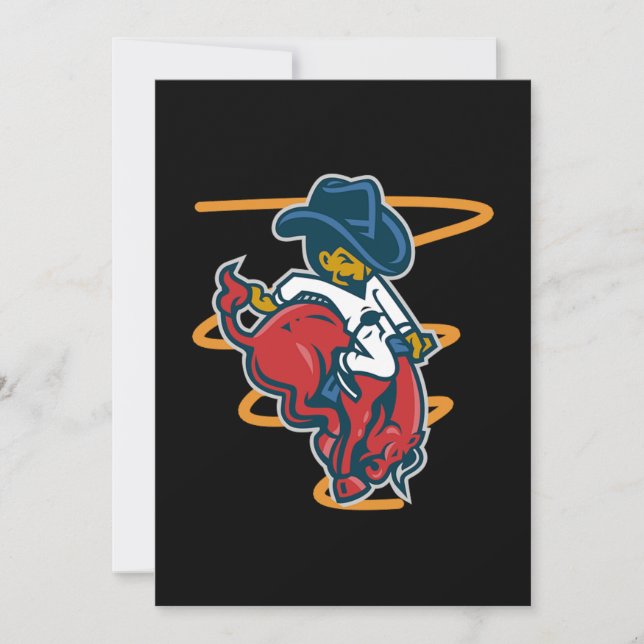 Funny Bull Rider Country Cowboy Riding Rodeo Gift Invitation (Front)