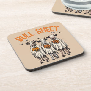 Funny Bull Sheet Vintage Halloween Coaster