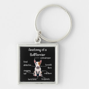 Funny Bull Terrier Dog Key Ring
