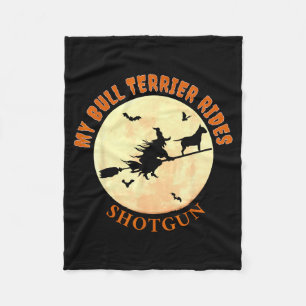 Funny Bull Terrier Halloween T-Shirts For Dog Fleece Blanket