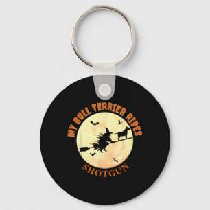 Funny Bull Terrier Halloween T-Shirts For Dog Key Ring