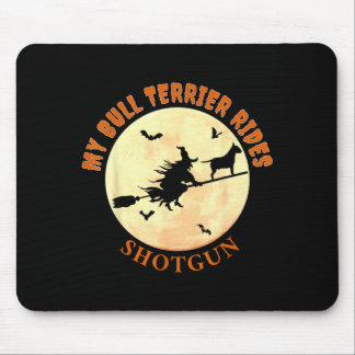 Funny Bull Terrier Halloween T-Shirts For Dog Mouse Pad