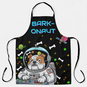Funny Bulldog "Barkonaut" Pet Lovers Kitchen Gift  Apron
