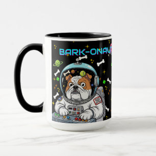 Funny Bulldog "Barkonaut" Space Dog Lover Gift Mug
