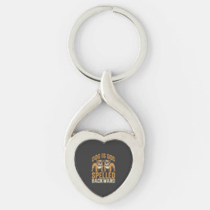 Funny Bulldog Dog Is God Spelled Backward Key Ring
