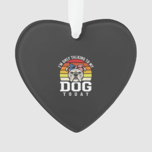 Funny Bulldog Dog Lover Retro Quote Ornament