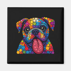 Funny Bulldog Dog Lovers Polka Dot Happy Dot Day G Magnet