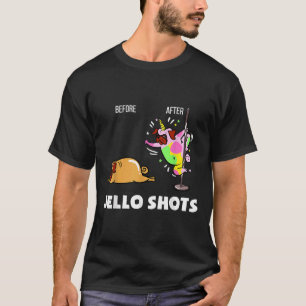 Funny Bulldog Dog Pug Before After Jello Shots T-Shirt