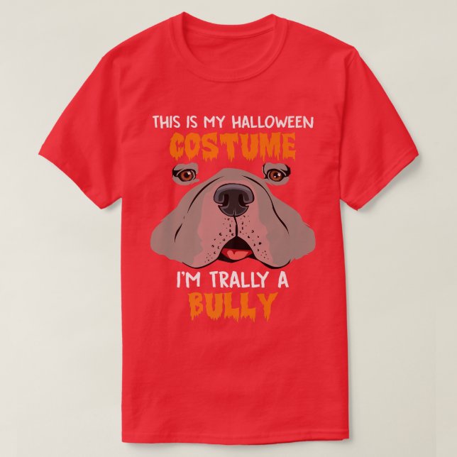 Funny Bulldog Halloween Costume American Bull Dog  T-Shirt (Design Front)