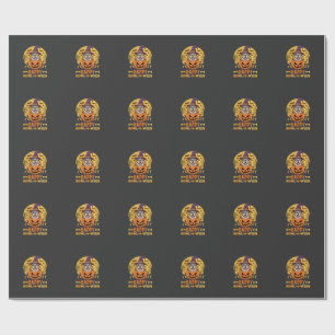 Funny Bulldog Halloween Happy Howl-O-Ween Vintage Wrapping Paper