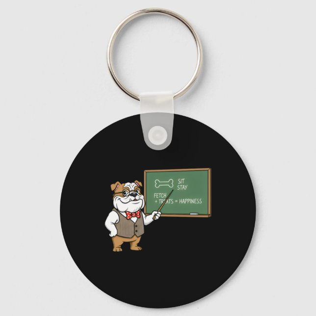 Funny Bulldog Is Teaching Key Ring (Front)