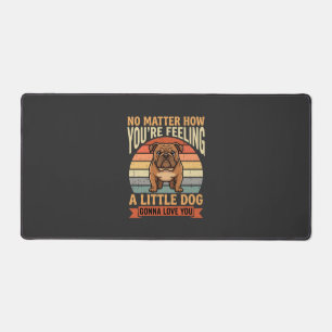 Funny Bulldog Love Quote Retro Dog Desk Mat