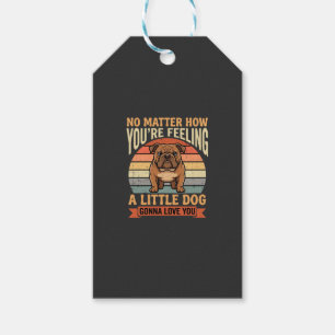 Funny Bulldog Love Quote Retro Dog Gift Tags