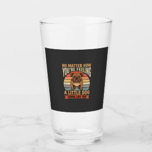 Funny Bulldog Love Quote Retro Dog Glass