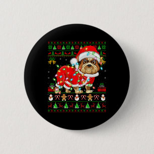 Funny Bulldog Lover Xmas Santa Ugly Bulldog Christ 6 Cm Round Badge