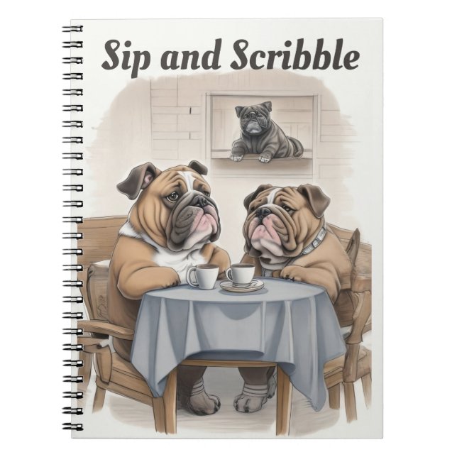 Funny Bulldog Notebook (Front)