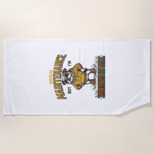 Funny Bulldog Quote Vintage Engraving T-Shirt Desi Beach Towel