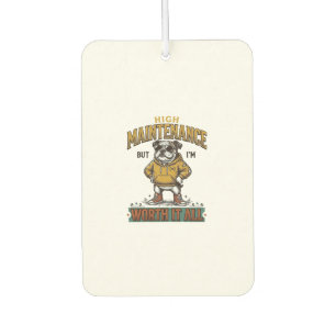 Funny Bulldog Quote Vintage Engraving T-Shirt Desi Car Air Freshener