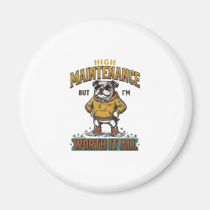 Funny Bulldog Quote Vintage Engraving T-Shirt Desi Magnet