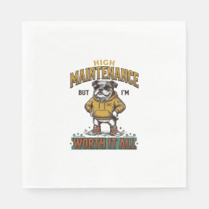Funny Bulldog Quote Vintage Engraving T-Shirt Desi Napkin