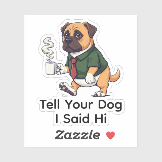 Funny Bullmastiff Dog Business Suit Coffee  (Sheet)