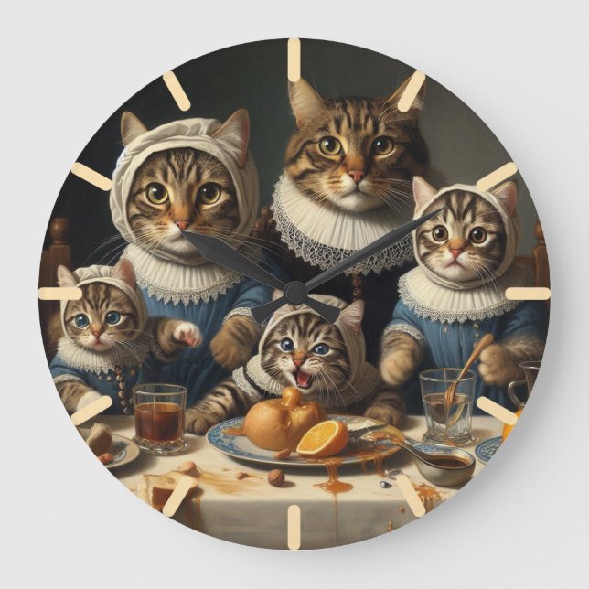 Funny Bunch of Cats Wall Clock (Front)