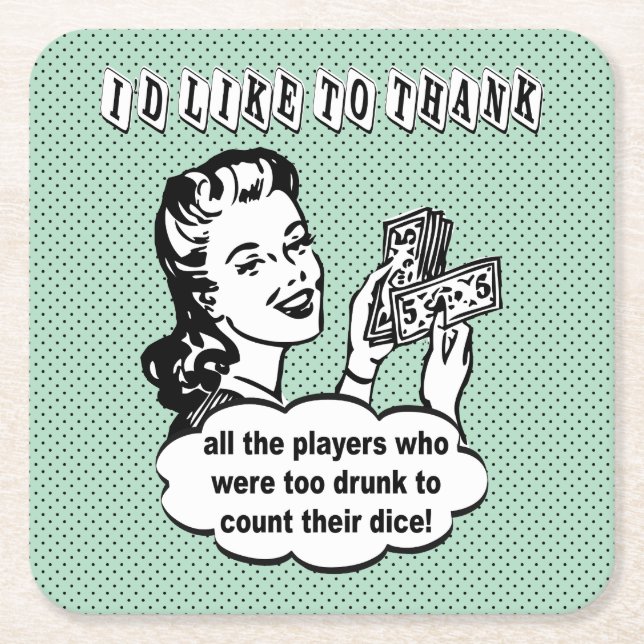 Funny Bunco Coaster - I'd Like To Thank (Front)