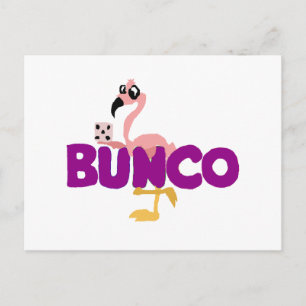 Funny Bunco Dice Game and Pink Flamingo Postcard