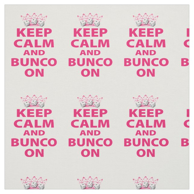 Funny Bunco Dice Novelty Keep Calm Fabric (Swatch)