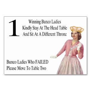 Funny Bunco Move From Table One Cards Queen #2